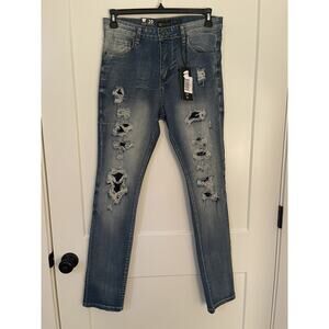 Waimea Jeans Boys 20 Skinny Distressed Hip Hop Streetwear